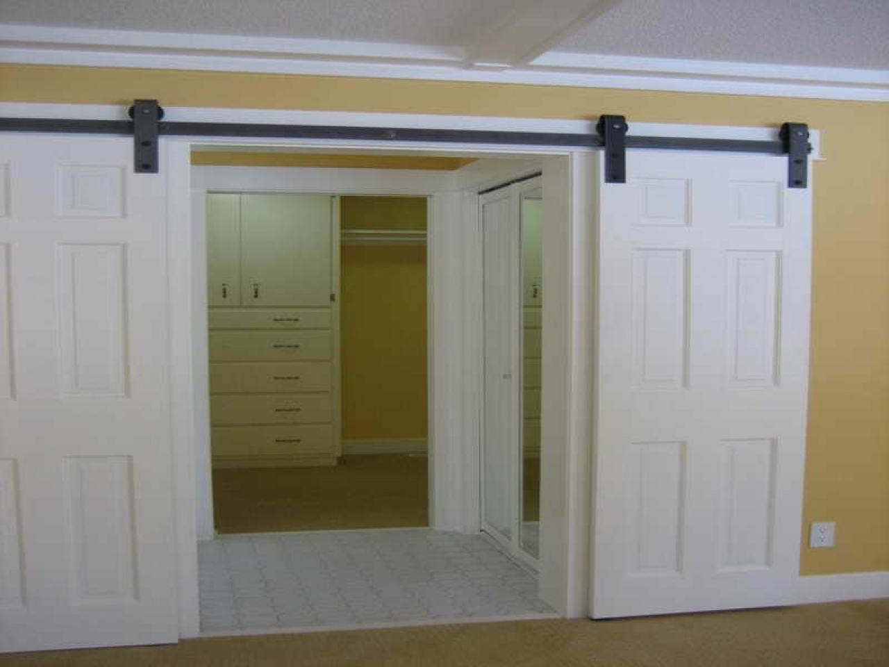 Interior Residential Sliding Barn Doors Double Sliding Barn Doors