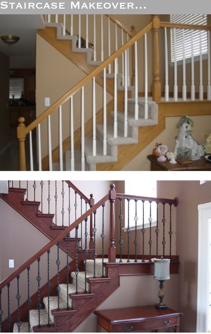 Hand Rail Balusters Interior Stair Renovation Quinju Com